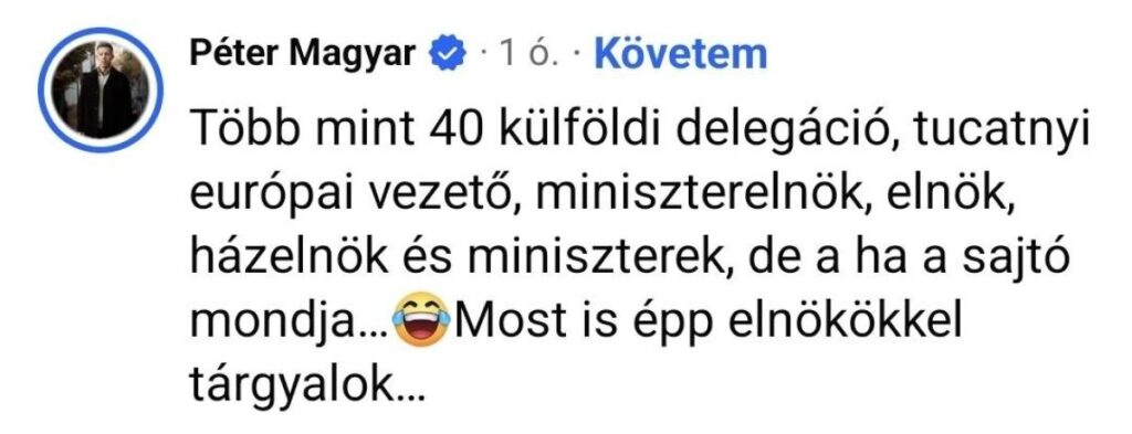 Magyar Péter magyarázkodó kommentje