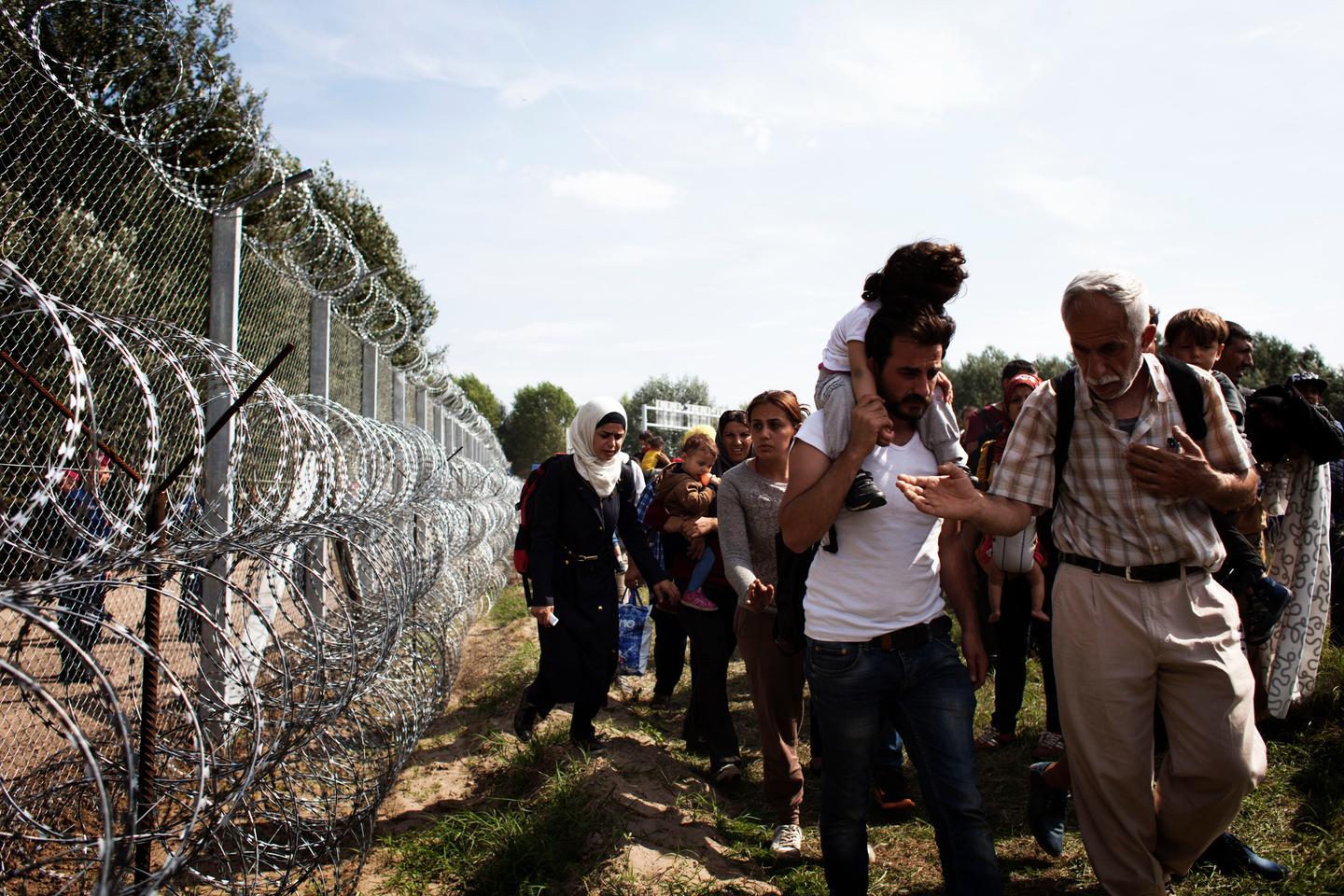Migránsok a kerítésnél